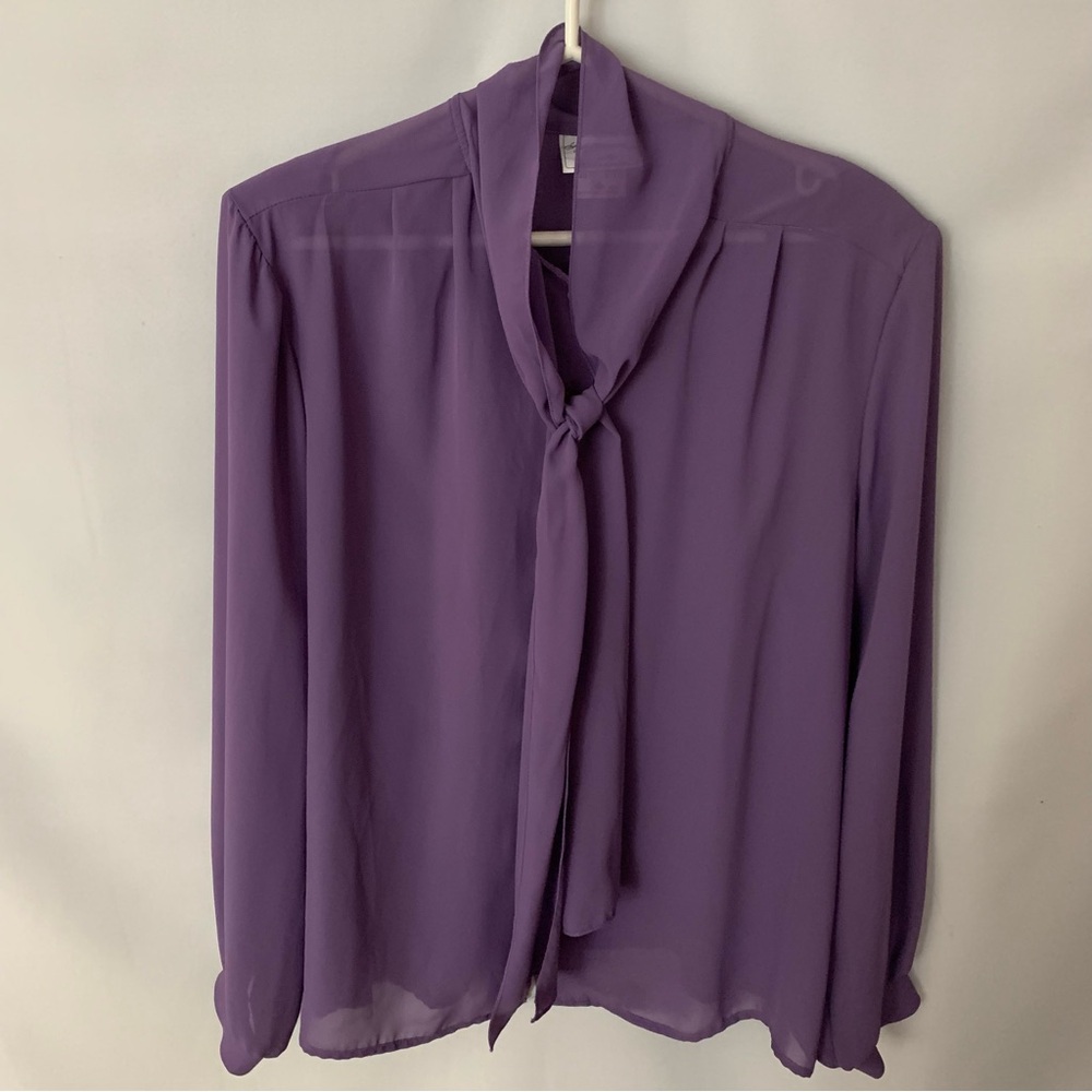 Style Rite Sheer Blouse Vintage Pastel Purple